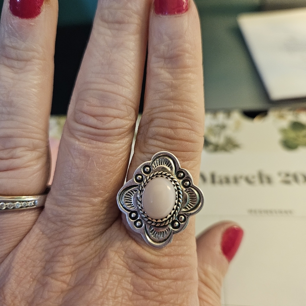 Pink opal ring